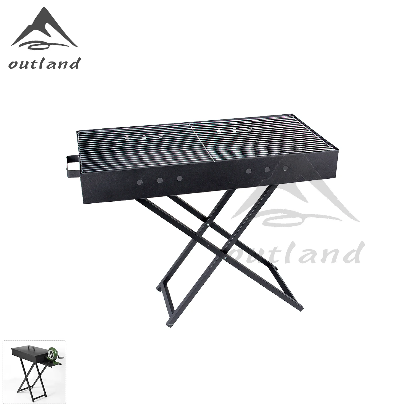 Stainless steel grills Outdoor picnic camping portable large-carbon grills