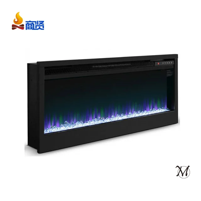 43 дюймов крытый встроенный декор пламя дистанционного управления электрический камин плита нагреватель