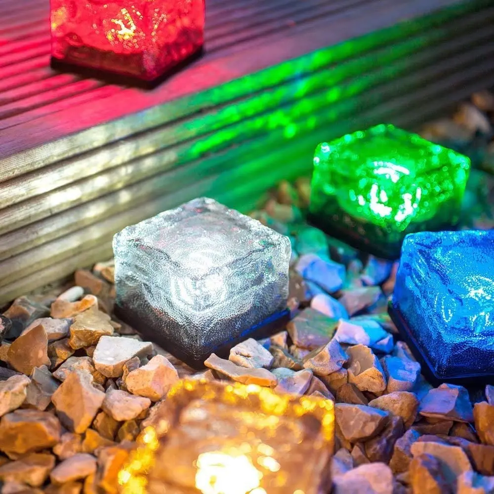 
1 LED Waterproof Garden Paver Solar Ice Cube Brick Buried Light Lamp Paver for Garden Courtyard Pathway Patio Outdoor Decoration 