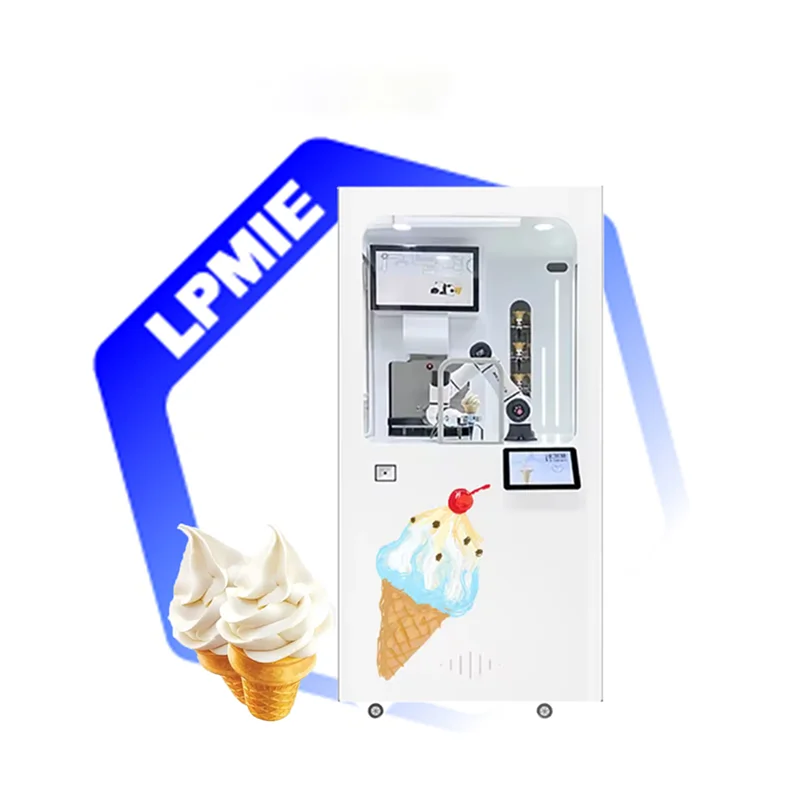 LPMIE Advanced 24 hours Robot Ice Cream Vending Machine Intelligent Robot Vending Machine for Park Shopping Mall Resort