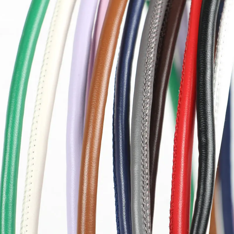 Factory Wholesale Round Sewing Outside Stitched Leather Cord