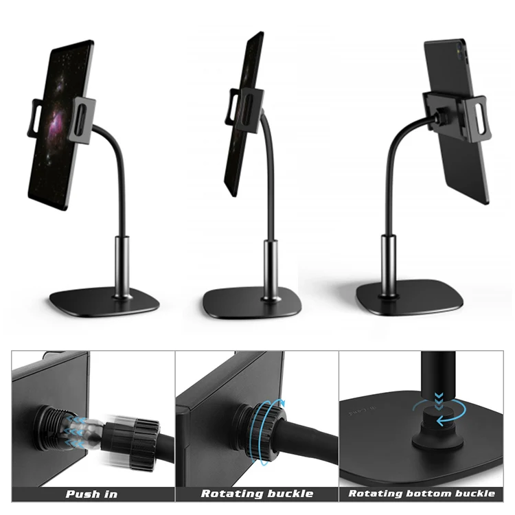 Great Roc Amazon hot sale universal fold flexible adjustable aluminum mobile holder tablet stand desktop phone holder for iPad