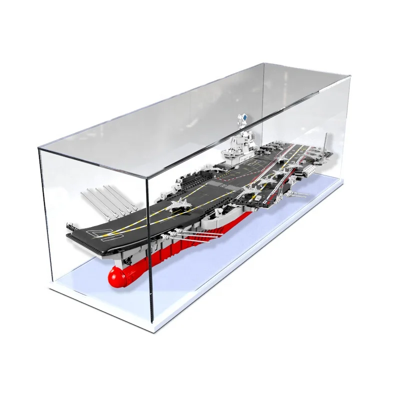 Display Case with Acrylic Black Base Display Stand for Collectibles, Acrylic Box for Display with Lid