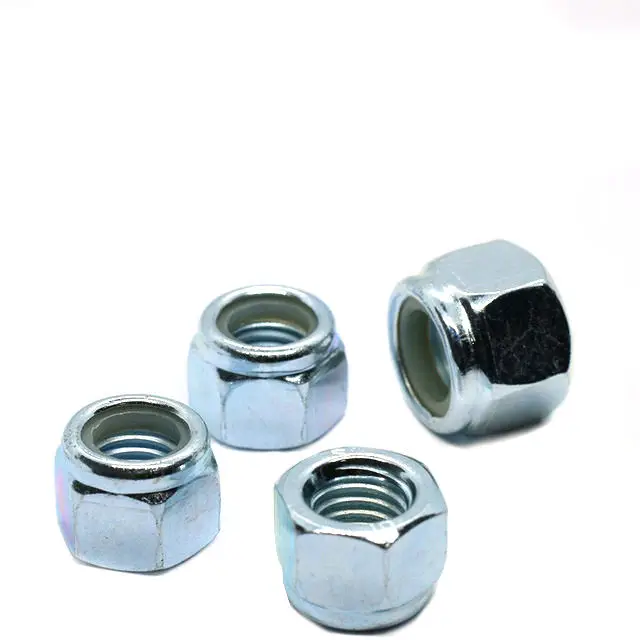 ISO 7040 Grade10 carbon steel hex nylon lock nut different sizes