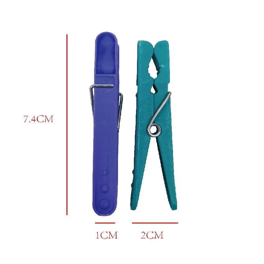 7.4CM 34PCS mixed color plastic cloth pegs Clothe Hanging Pegs Clothe Pins