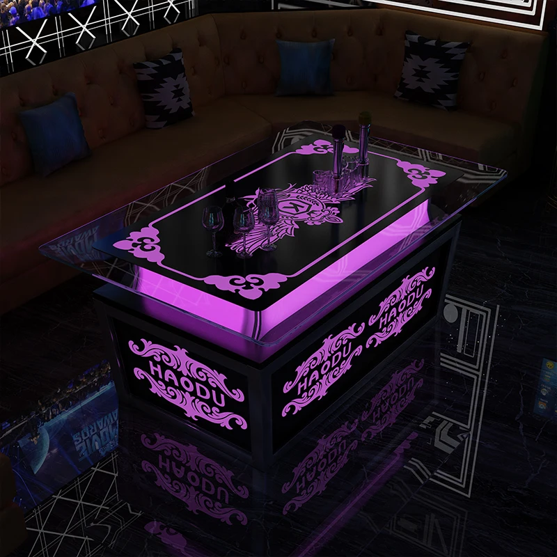 Cool Bar Furniture Nightclub Ktv Night Club Led Cube Table Wholesale Hookah Lounge Furniture