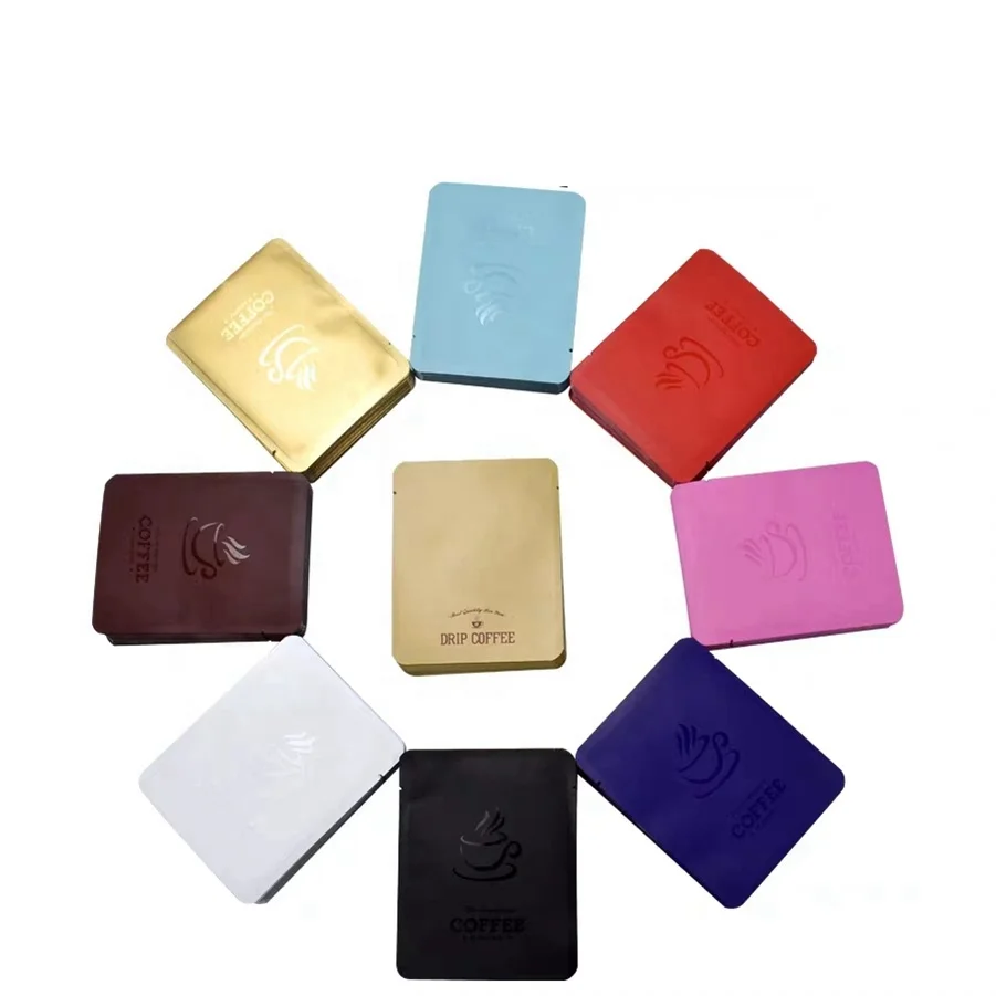 Custom Packaging Aluminum Foil Hanging Ear Coffee Drip Filter Paper Bag