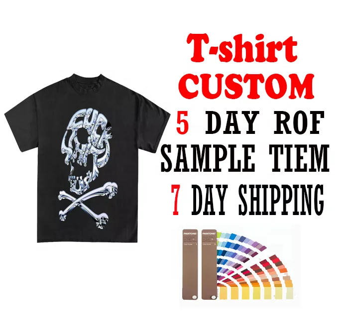 Custom t-shirt manufacturer logo plush embroidery quality top custom 3d puff print heavy t shirt loose t shir puff print t-shirt