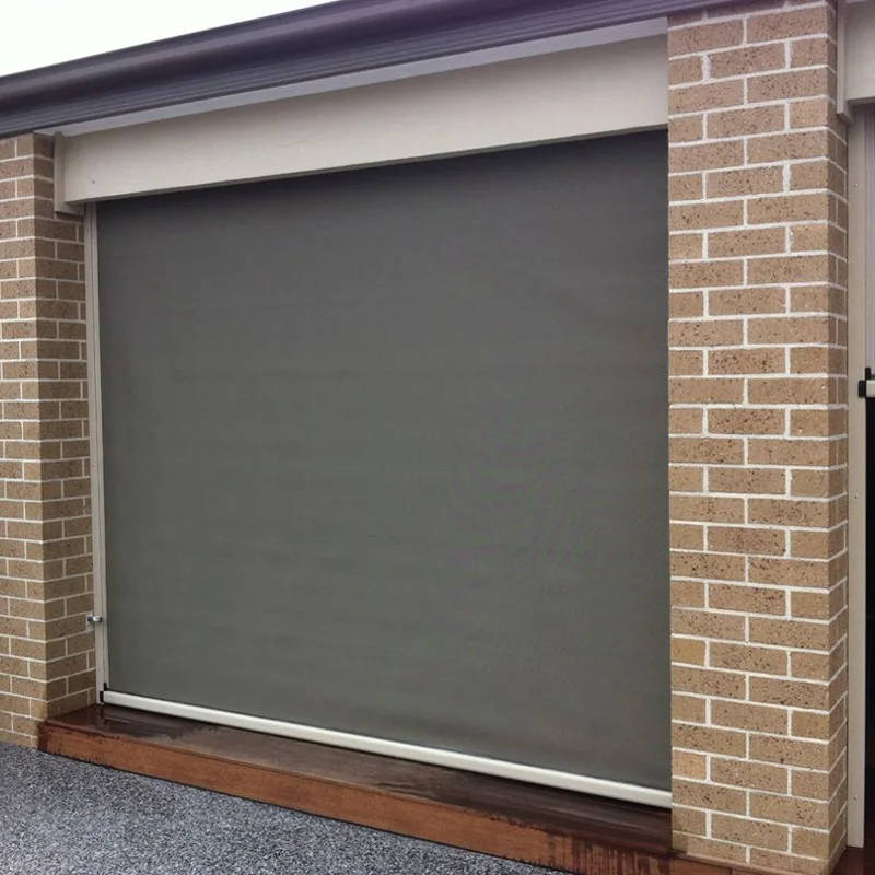 Custom Size garage outdoor cafe Motorized Double Blackout Zip Screen Blinds