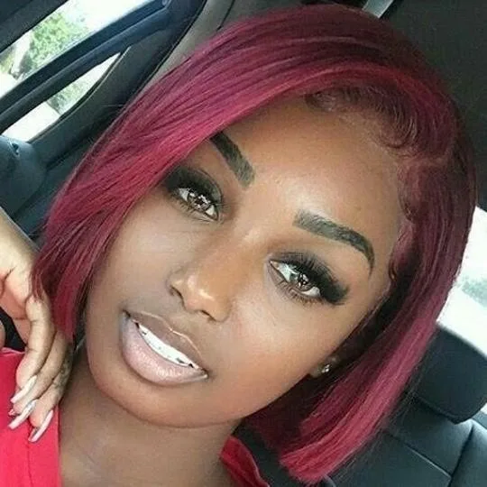 2022 New Female Blonde Side Biased Bob Short Straight Chemical Fiber Hair Realistic Wig