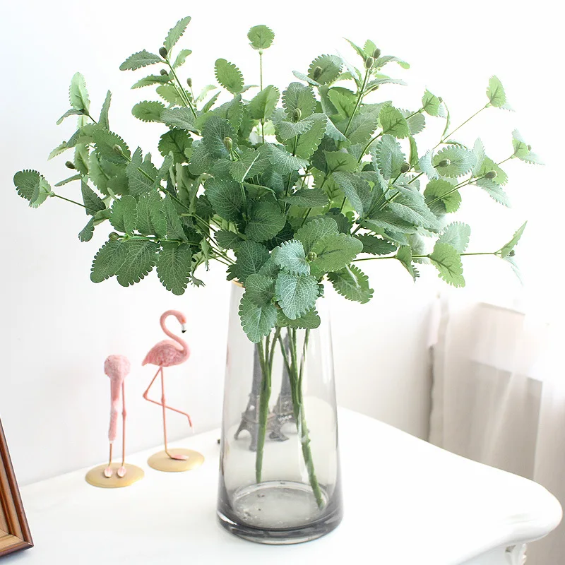Зеленое растение с Мятным листьем, искусственный Шелковый цветок, зеленое растение для украшения отеля, дома, свадьбы, 120 искусственные листья