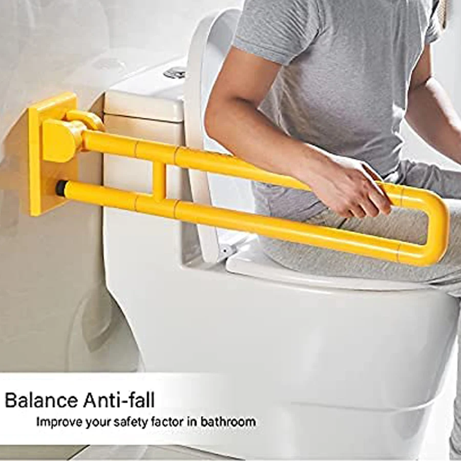 Handicapped Fold Handrail Design Grab Rail, Toilet Safety Rails Flip Up Toilet Grab Bar U Shaped Handrail Disabl Toilet Grab Bar