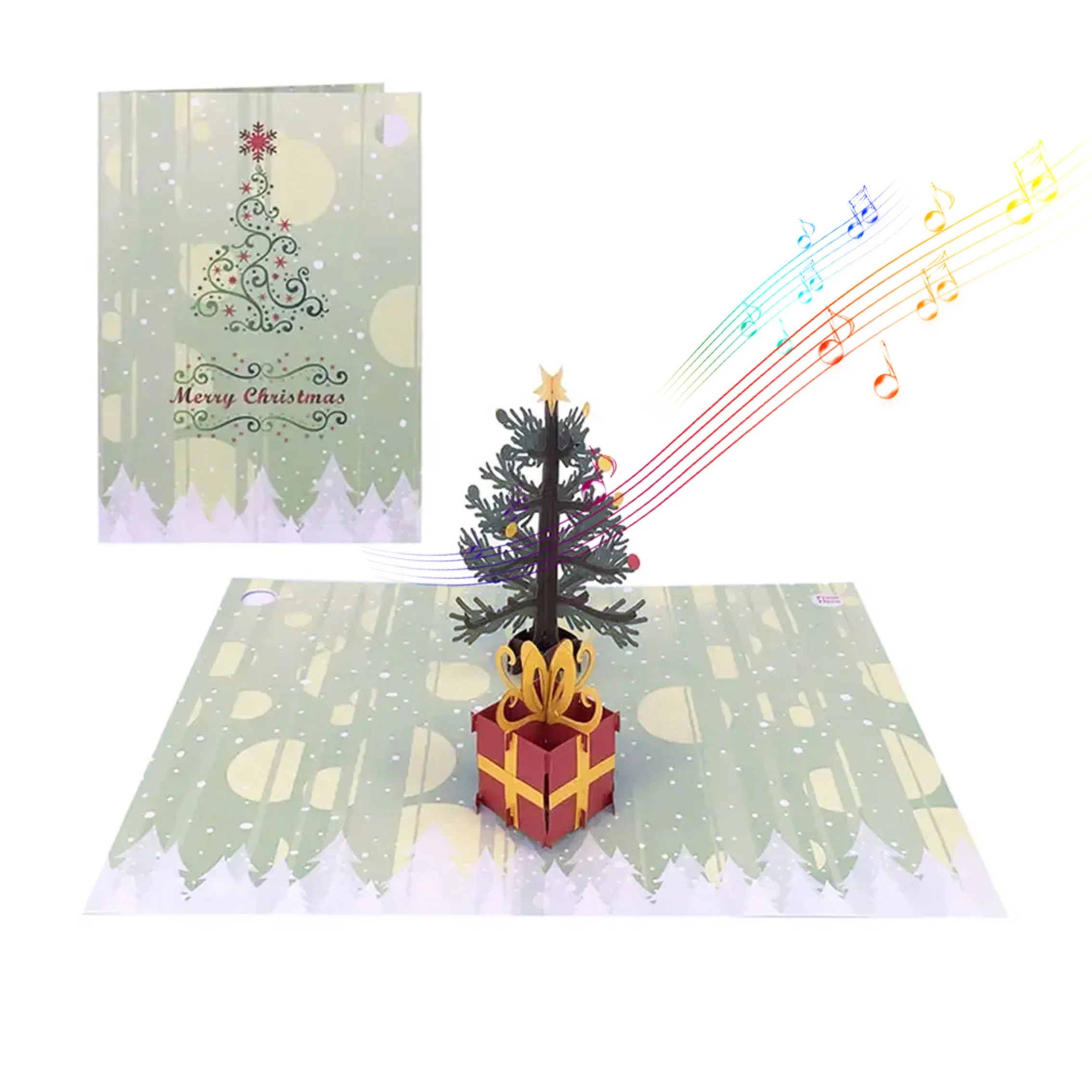 Merry Christmas Tree 3d pop up card greeting card Christmas invitation sent to friends pop up card merry christmas