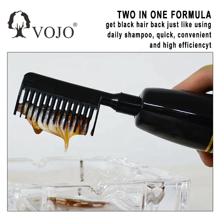 Private label semi permanent  non allergic natural herbal hair color dye comb with brush 250 ML