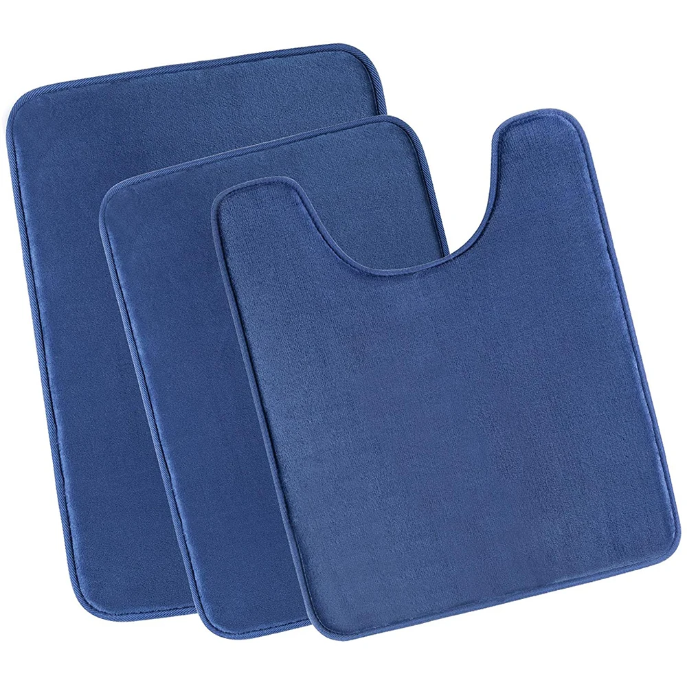 Комплект из 3 фланелевых ковриков для ванной