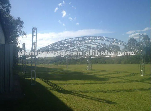 Top Quality and Cheap 400x400mm Aluminum Spigot Arch Truss /The Curved Roof Uesd for Exhibitions Various Activities