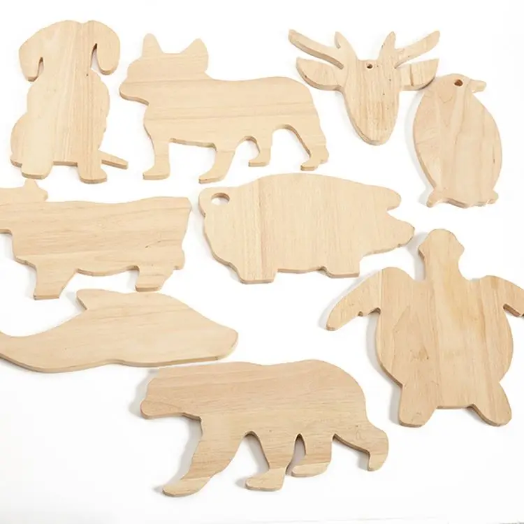 Custom Design Animal Shaped Rubber Wood Chopping Cutting Serving Board for Steak Vegetables Fruits Cheese