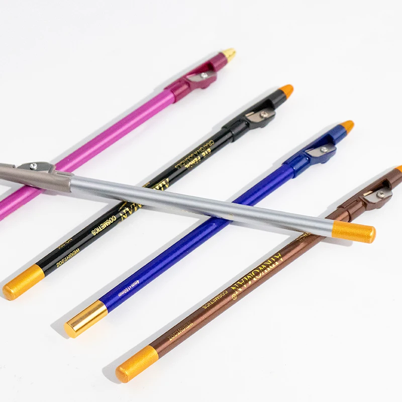 Оптовая продажа, классический карандаш для бровей, 12 цветов, деревянный карандаш для бровей