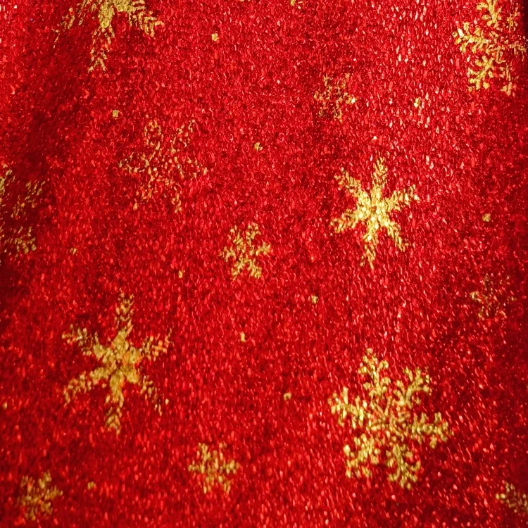 RTS 14 Designs Snowflake Tree Toy Carpet Tablecloth Carnival Decoration Polyester Metallic Knit Lurex Christmas Fabrics