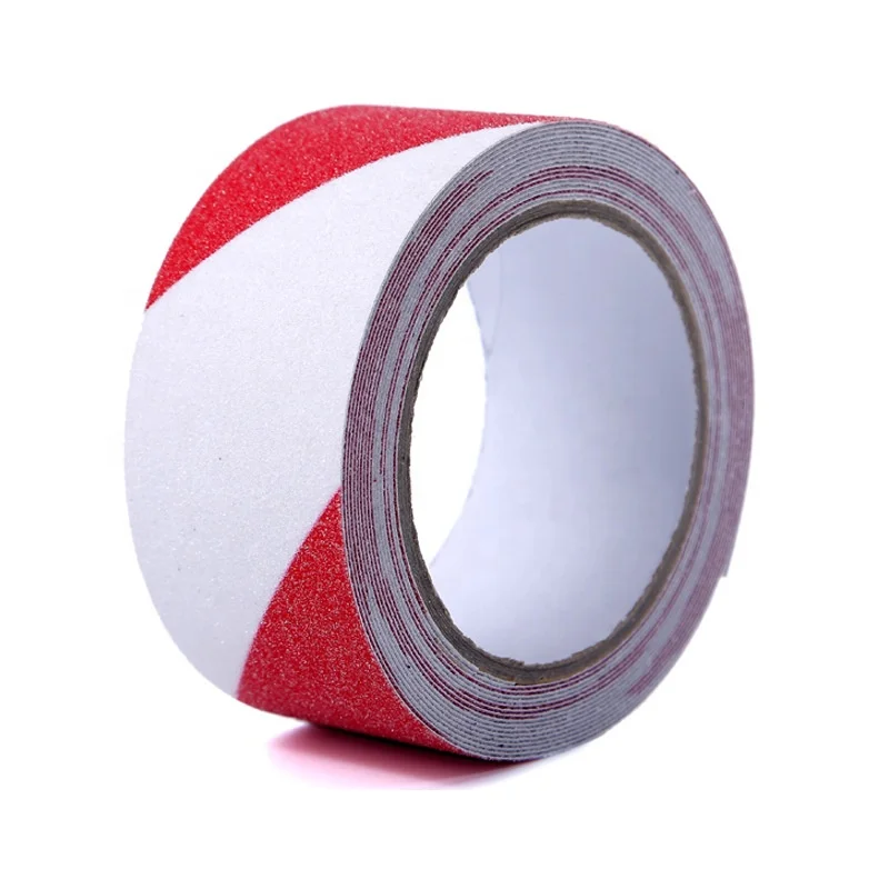 Anti Slip Hazard Warning Barrier Safety Red & White Self Adhesive Tape Roll Anti-slip Tape Ground Anti-slip Sticker
