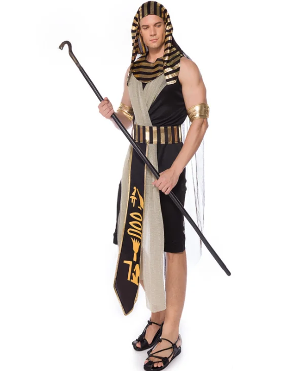 Мужской маскарадный костюм на Хэллоуин, египетский фараон, косплей-костюм