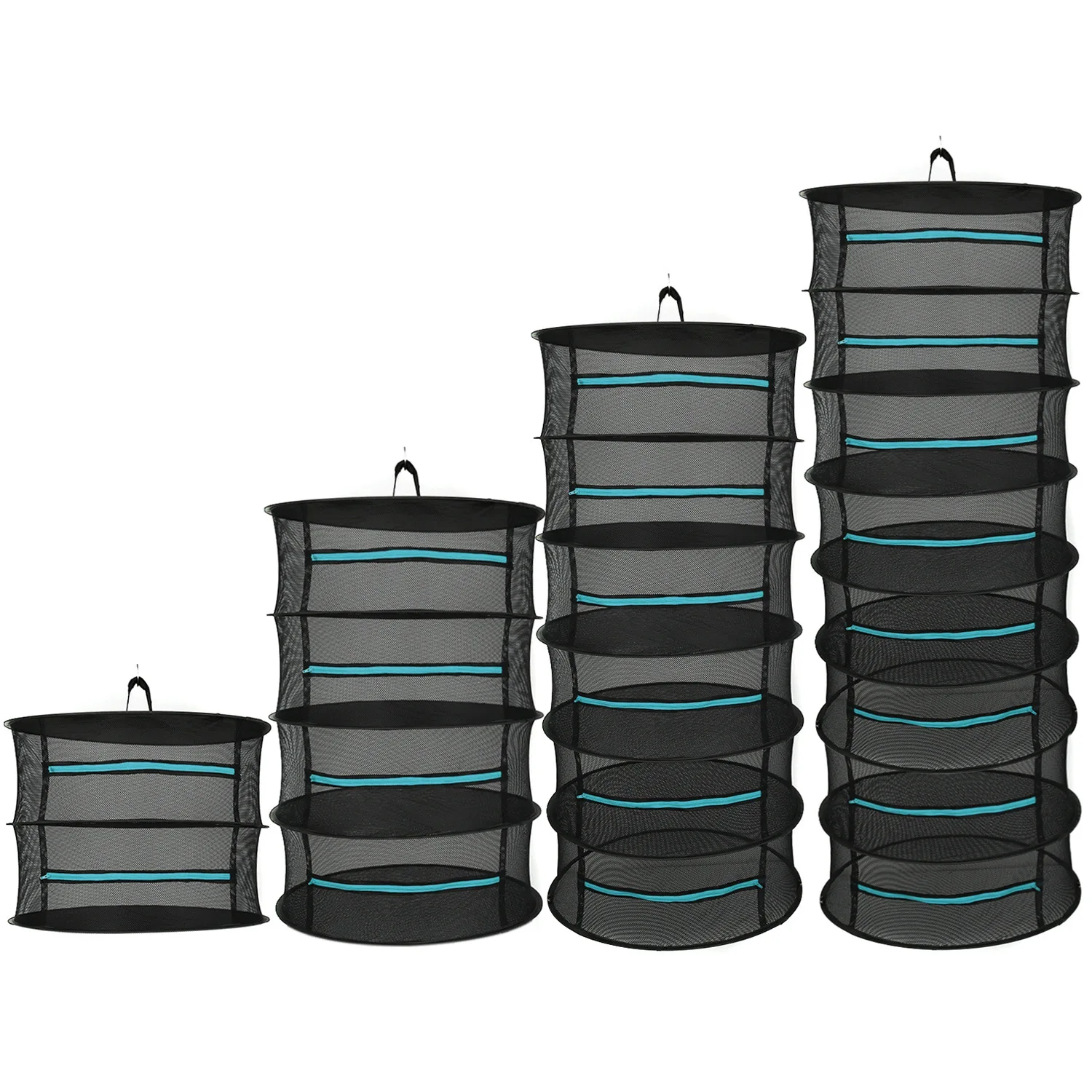 8 Layer Mesh dry net Hanging Herb Drying Rack Dry Net with Zippers with S Hang Buckle and Storage bag