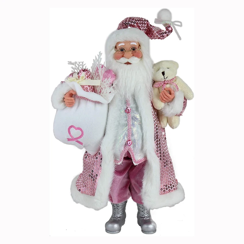 Custom Christmas Plush Decoration Figurine Ornament Santa Claus Xmas Tree Ornament Collection Party Supplies Holiday Dolls