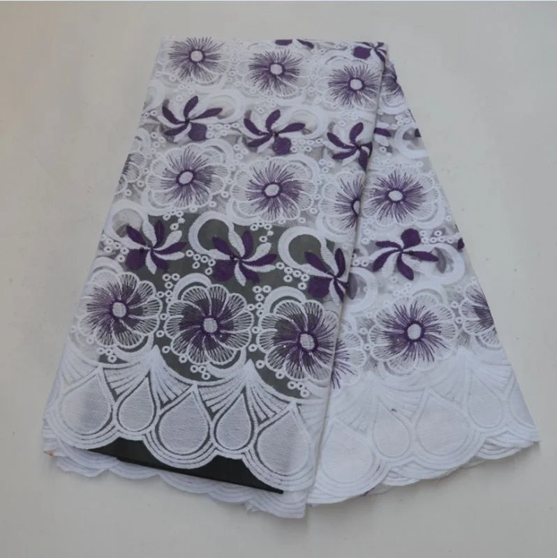 AR#107-116 African  Embroidered Fabric Polyester Materials French Net Lace For Wedding Dress