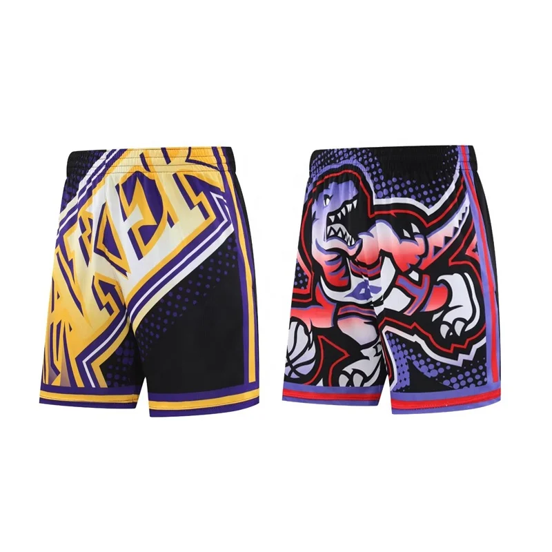 Fashion Design Wholesale Digital Printing Vintage Different Teams 5 inch Basketball Shorts