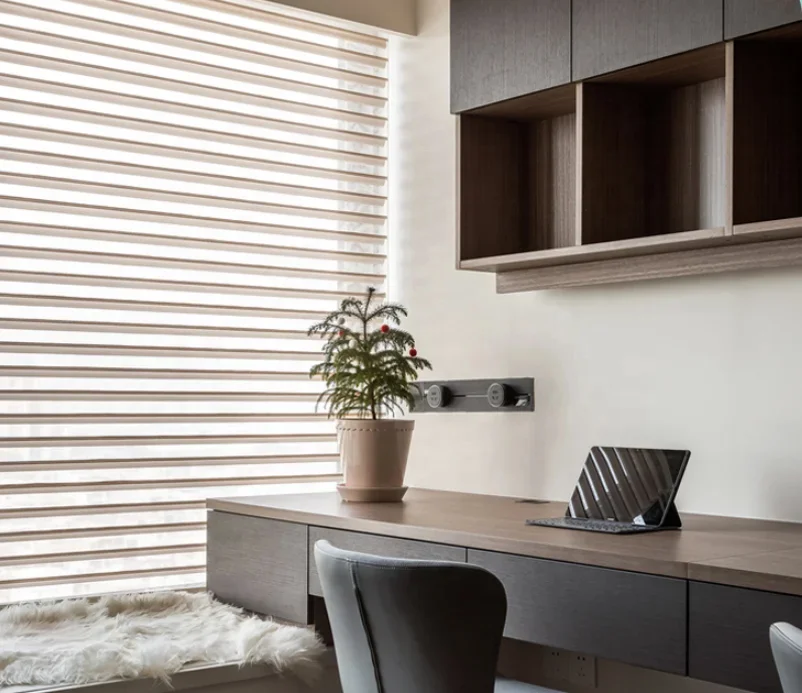 Smart Zebra Blinds Motor Breathable Quality Zebra Blinds Motorized Electric Up And Pull Down for Windows