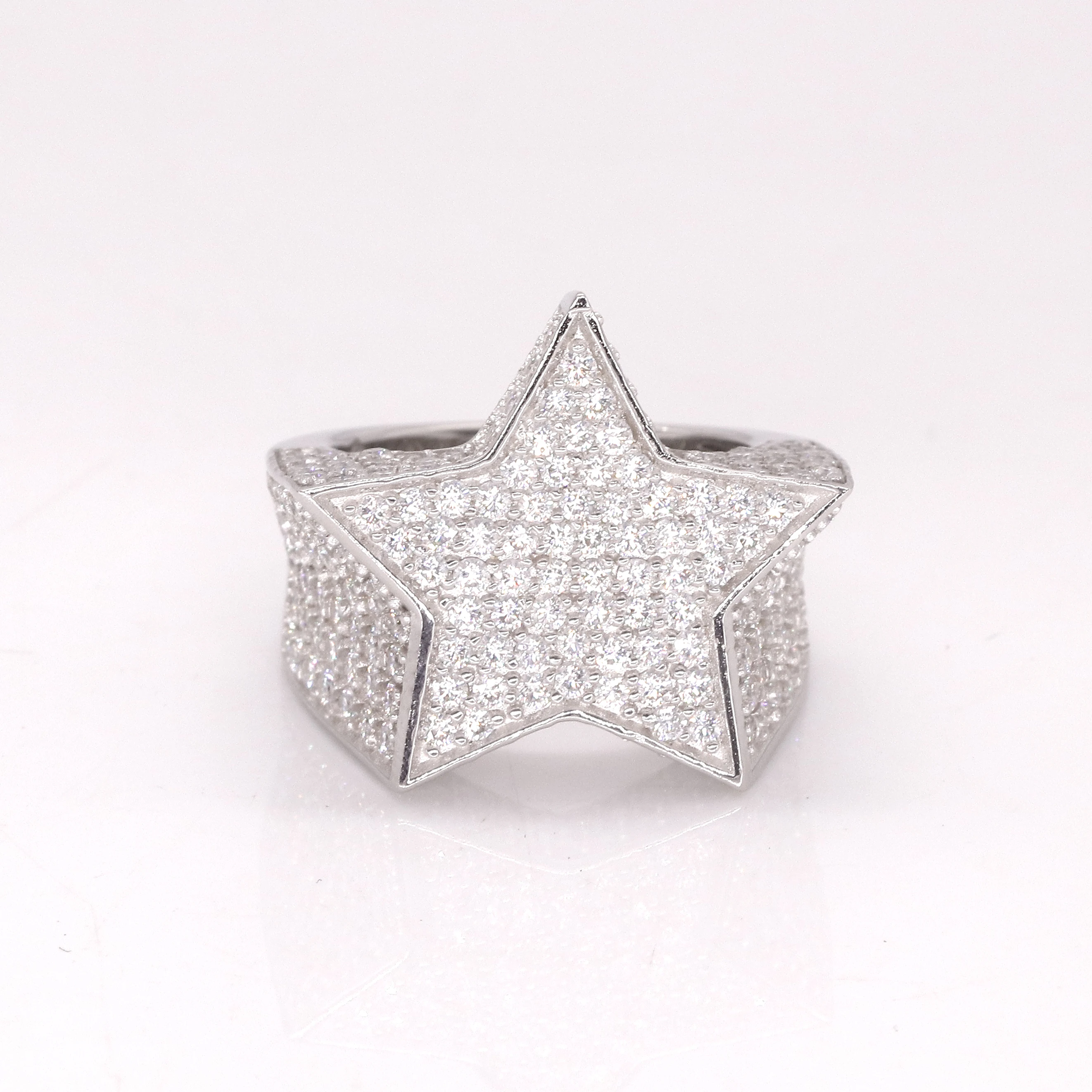 Source Manufacturers pentagram moissanite hip hop ring moissanite championship ring moissanite diamond ring for men