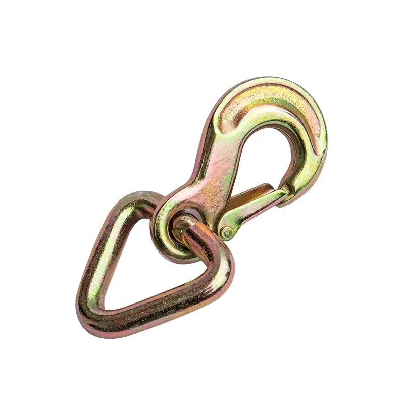 RY Rigging Hook Heavy Duty Forged Steel Lifting Safety Hooks with Triangle Ring for 2 inch Belt Cargo Hoisting & Security