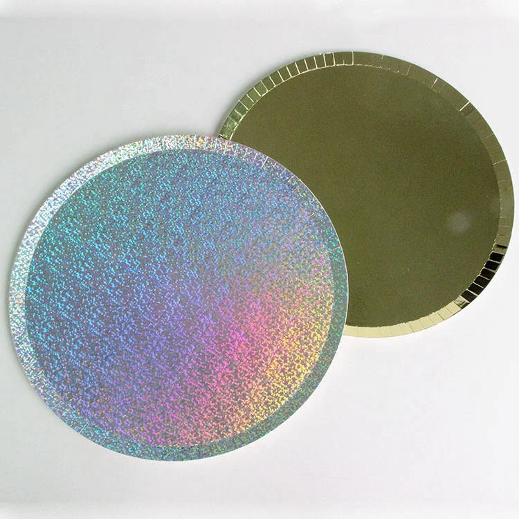 High quality BECOL paper plate laser gold foil biodegradable party supplies party decorations