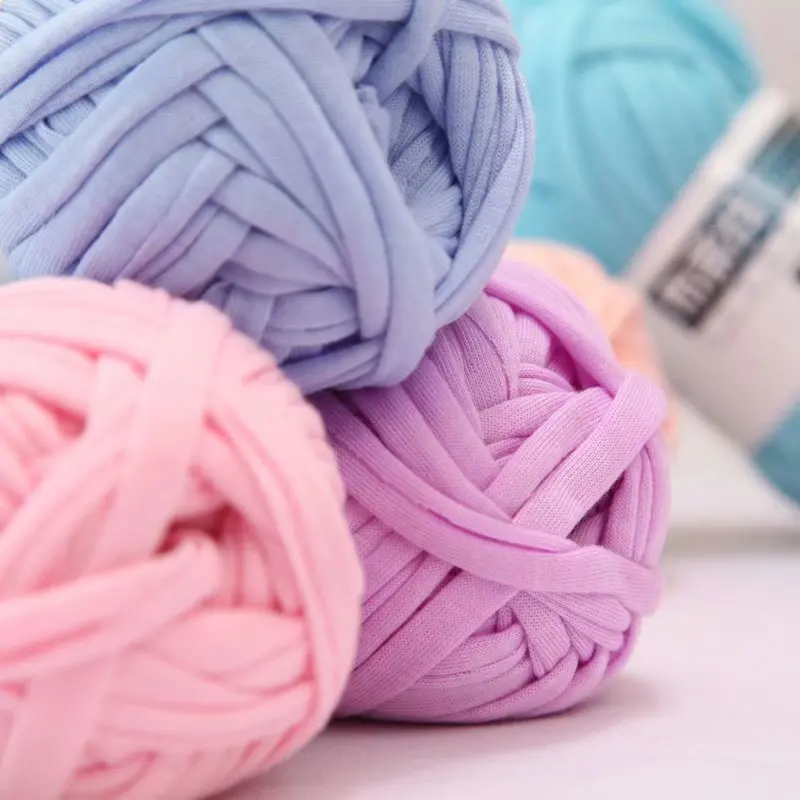 Hot sale 100g/400g T-shirt ribbon yarn hand knitting yarn for crochet air bags