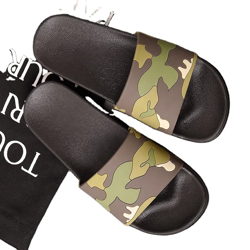 Легкие Нескользящие мужские сандалии мягкая толстая подошва домашние тапочки цветные комнатные из ЭВА камуфляж