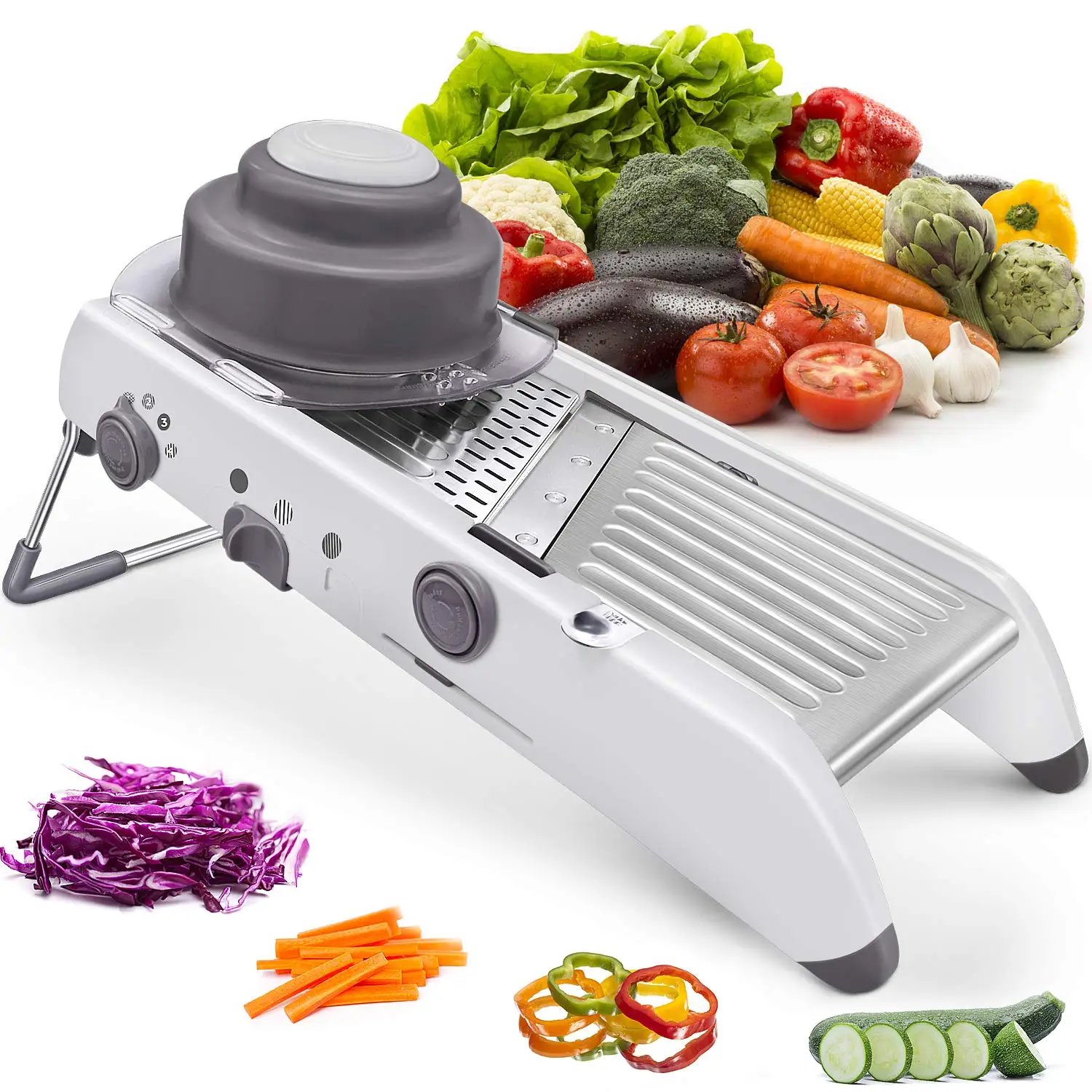 Mandoline Food Slicer Safe Kitchen Vegetable Chopper with Adjustable Features Fruit & Vegetable Tools 24-in-1 Stainless Steel