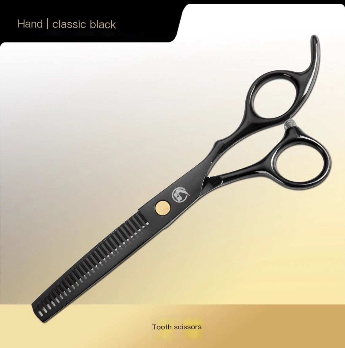 Professional high quality 11 piece set of black stainless steel Hairdressing scissors flat cut bangs thin broken hair tooth