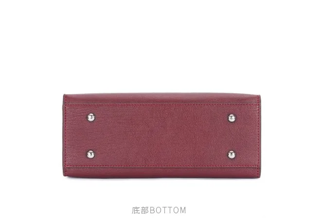 100% Genuine leather wide strap tote handbag shoulder bag for women