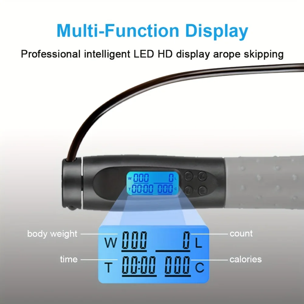 Factory Supplier Durable Digital Smart Fitness Monitor Weight Setting Calories Counter Adult Adjustable Sport Skipping Jump Rope
