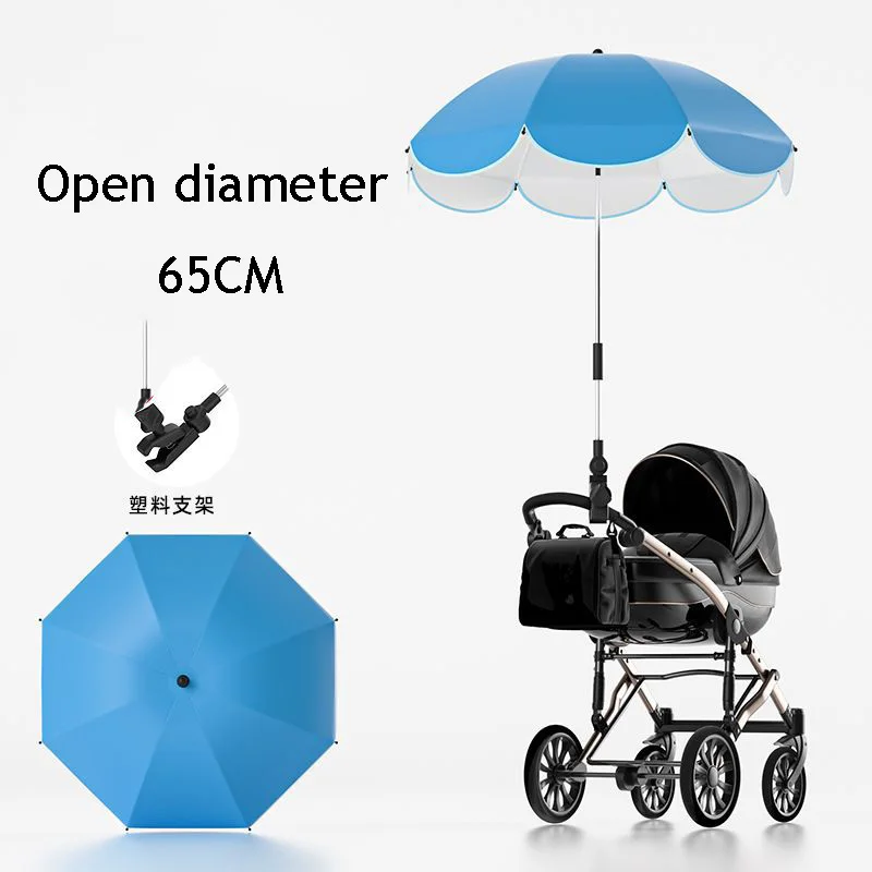 Umbrella 2024 Universal Stroller Sunshade Three-Wheeled Pushchair Sunblock Shelter Sunshade Umbrella with Accessories
