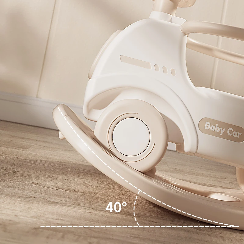 newest kindergarten Multipurpose trampoline home use car rocker kids plastic rocking horse toy with plush and balance board