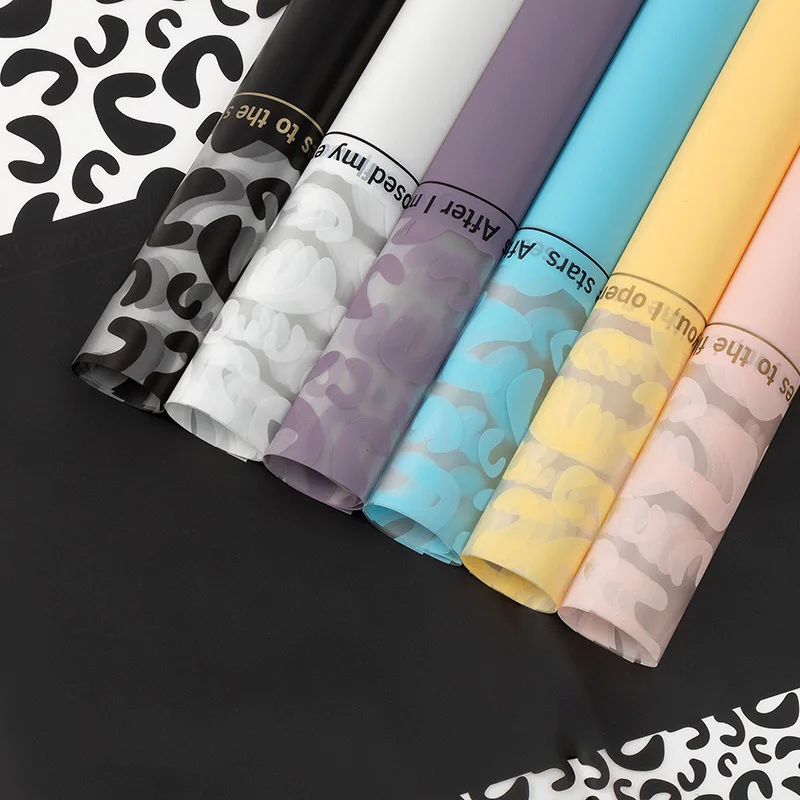 Bouquet Wrapping Paper Floral Flower Paper Florist Supplies Packaging Paper for Wedding Gift DIY with Pattern Waterproof BOPP