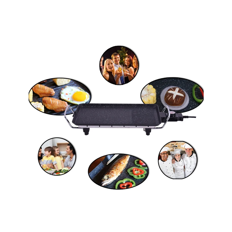 48*27 Korea Stone BBQ Grill Flat Electric Lava Cooking Stone Pan