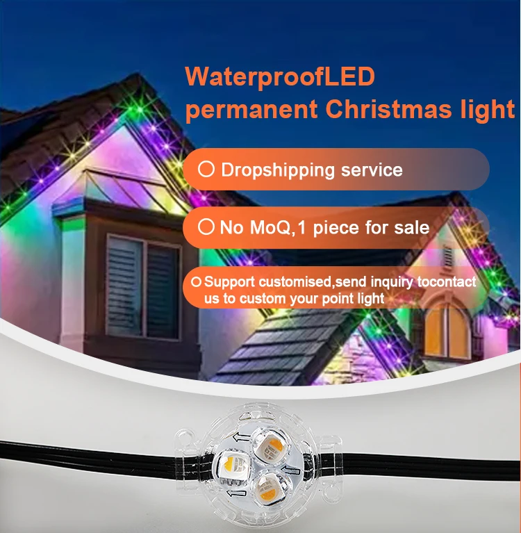 Ismart новая функция пиксельный светодиодный точечный свет драгоценный камень 30 мм Открытый водонепроницаемый постоянный Рождественский UCS2904 чип