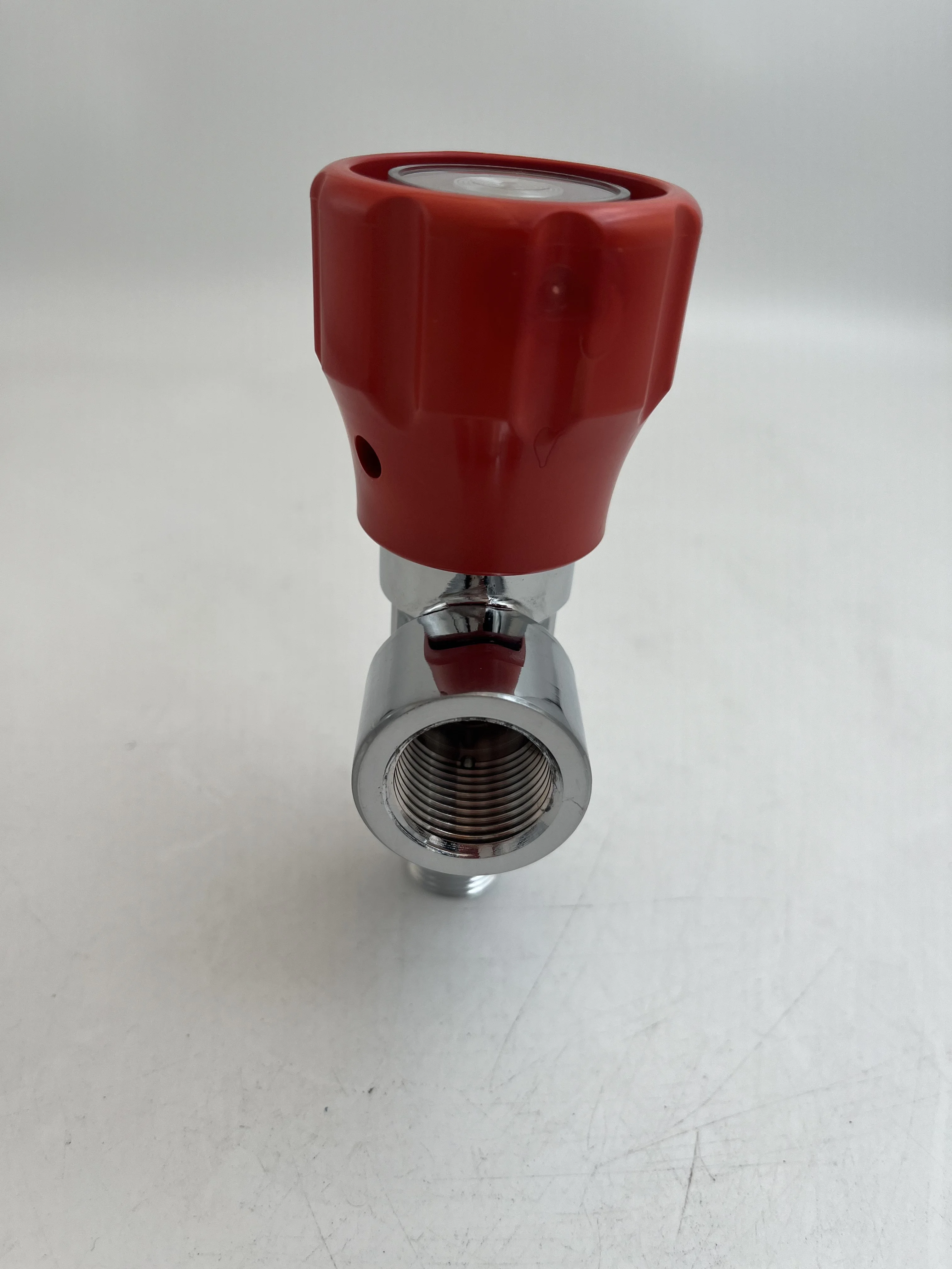 High Air Pressure Valve Red Gauge SCBA Valve With Pressure Gauge For Carbon Fiber Gas Cylinder