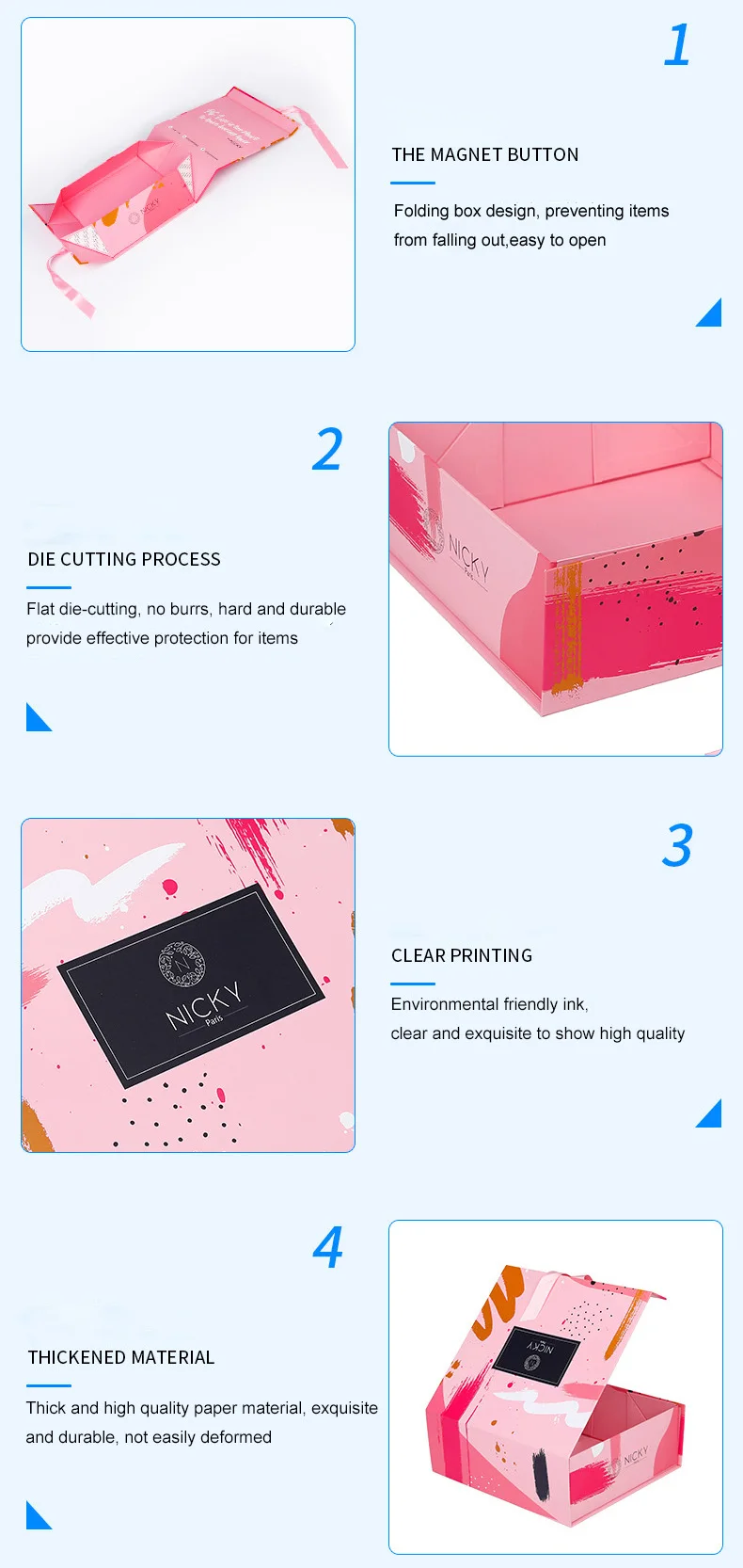 Price Gift Folding Storage Paper Boxes for Packaging Clothes with Ribbon