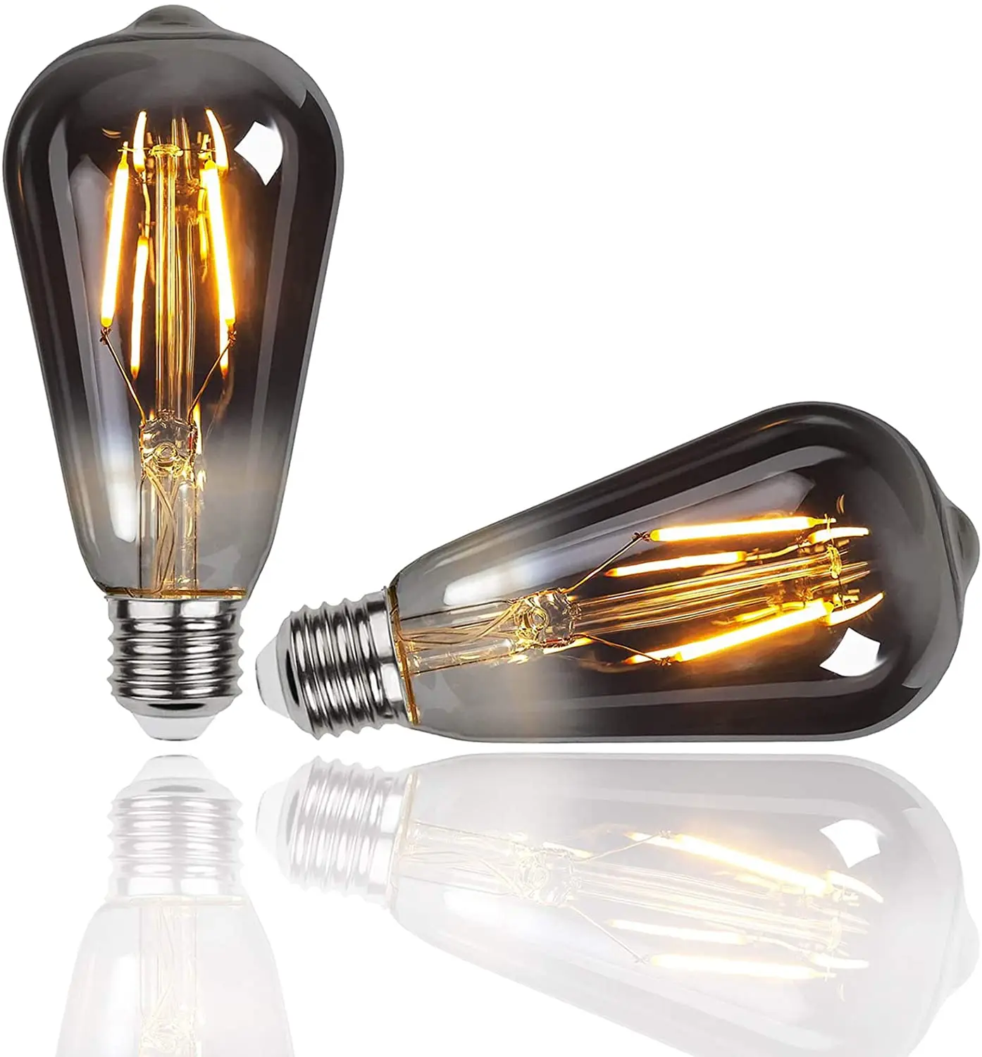 Прямая поставка с завода 220 В E26 E27 B22 3000K 2700K 4W Винтажный стиль Edison ST64 спиральная Дымчатая Светодиодная лампа накаливания