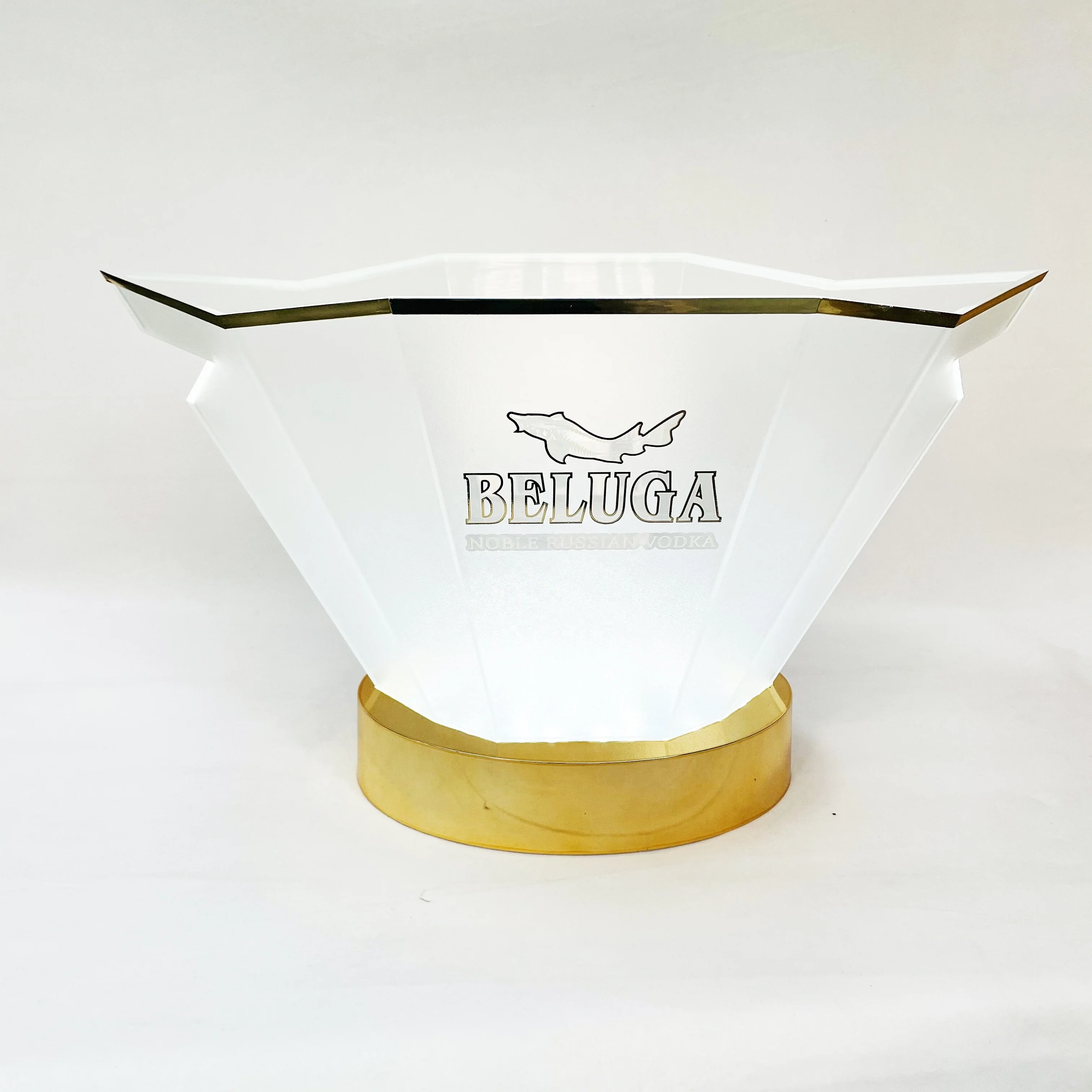 rechargeable led illuminated commercial ice bucket with beluga brand