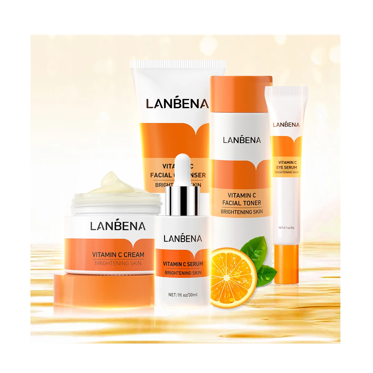 LANBENA и витамином е набор по уходу за кожей Отбеливающий Осветляющий крем для лица против морщин анти-старения устраняет темные пятна 5