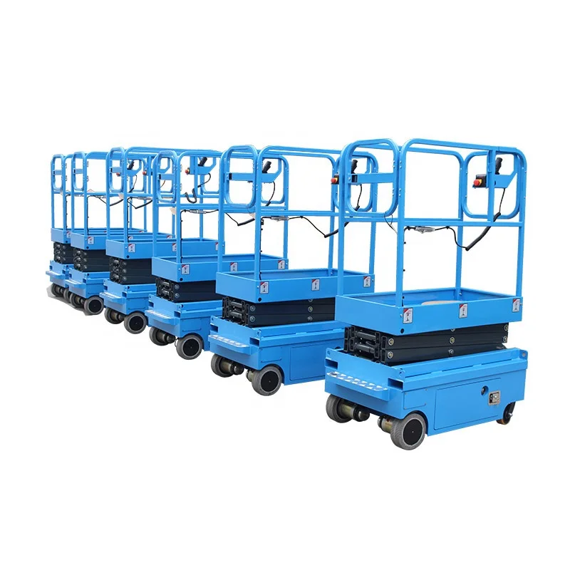 Full Electric Battery Powered 5m 6m 7m Self Propelled Mini Scissor Lift